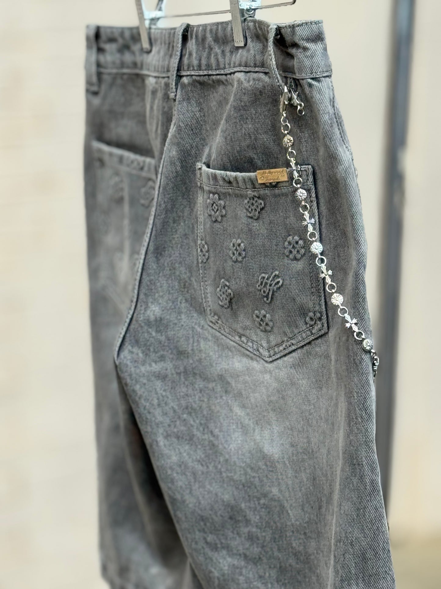 Hollywood Friends Stonewashed Gray Carpenter Shorts