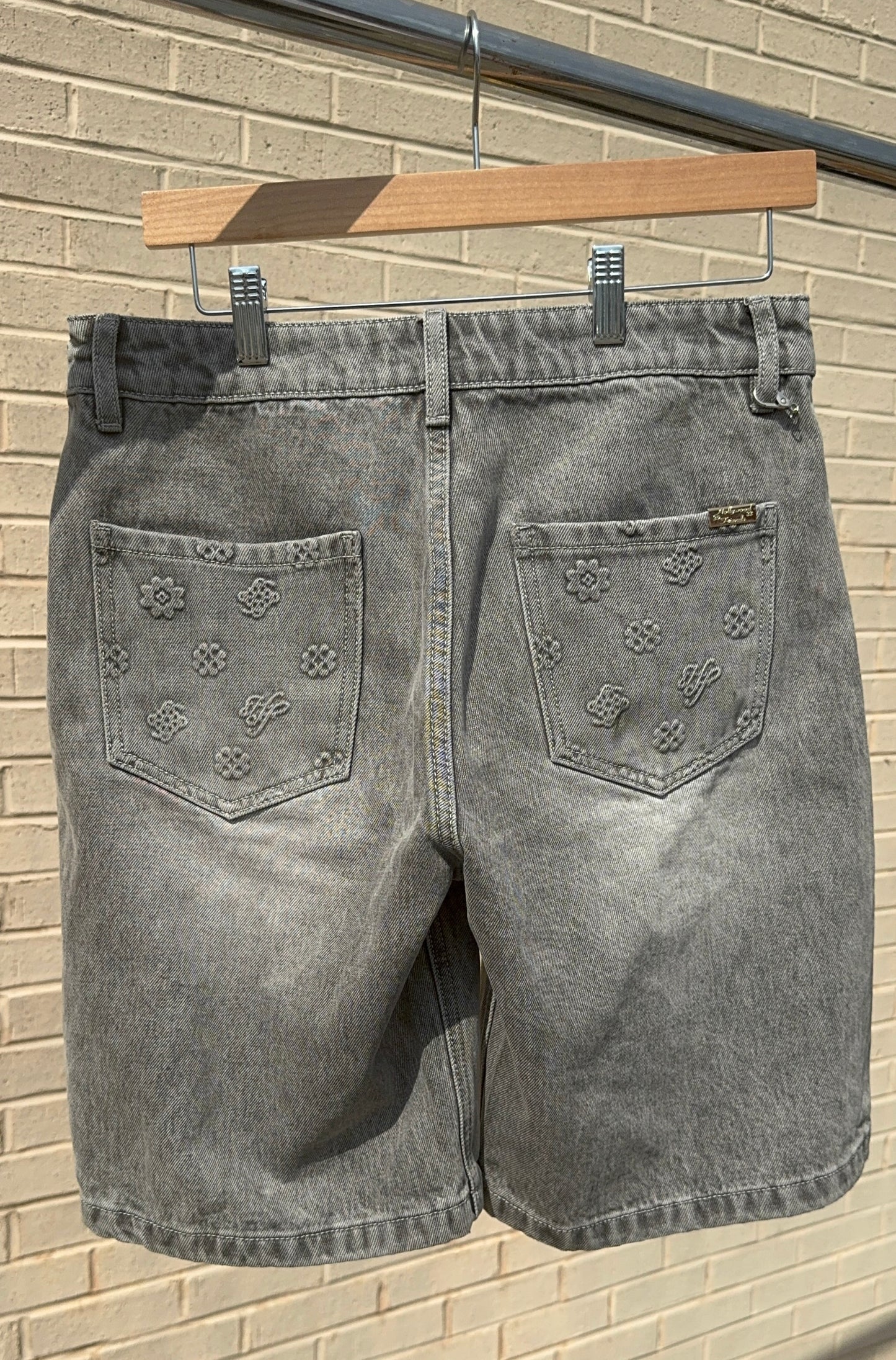 Hollywood Friends Stonewashed Gray Carpenter Shorts