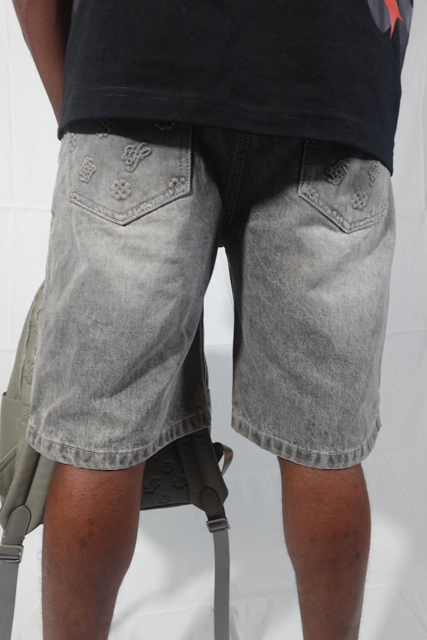 Hollywood Friends Stonewashed Gray Carpenter Shorts