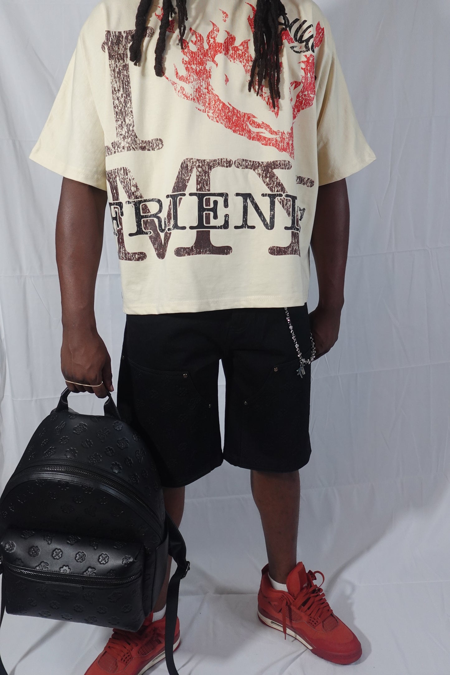 Hollywood Friends Jet Black Denim Carpenter Shorts