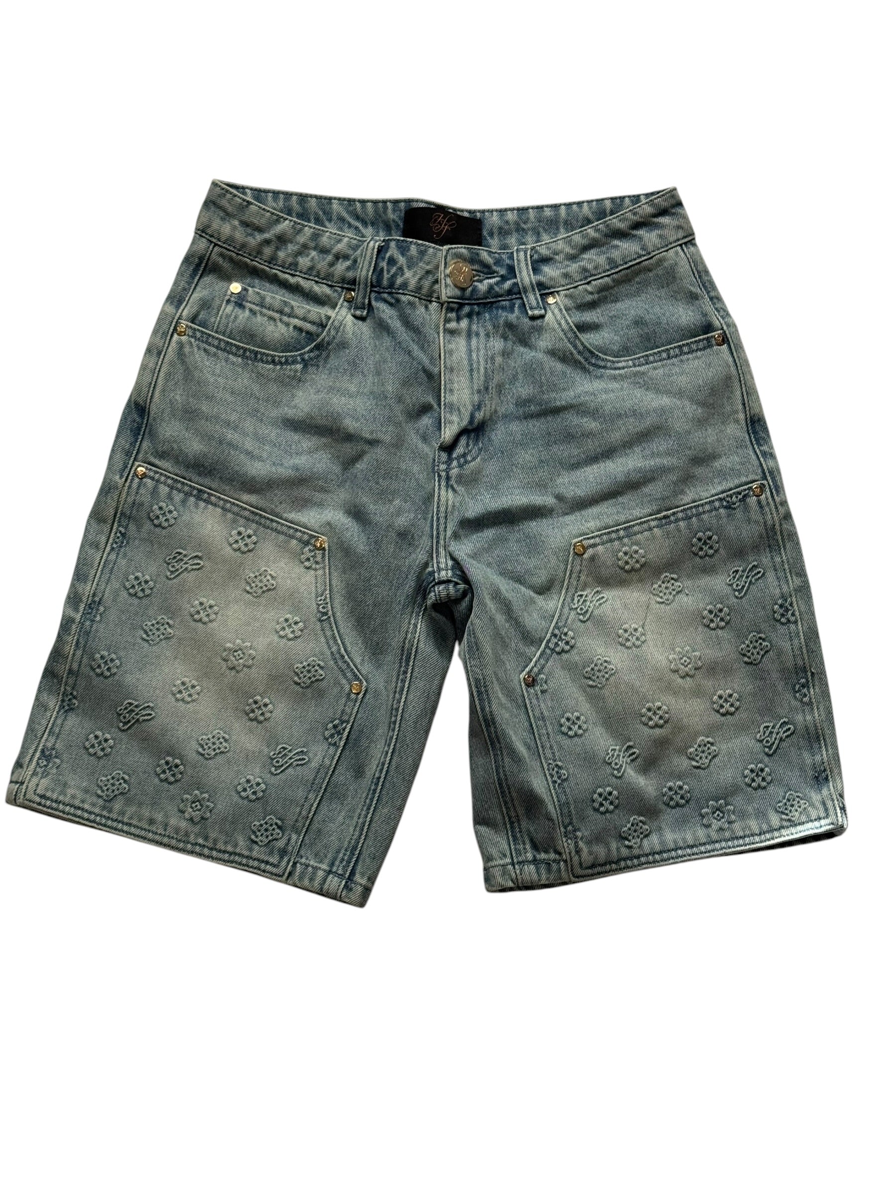 Hollywood Friends Stonewashed Denim Carpenter Shorts