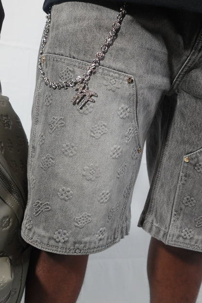 Hollywood Friends Stonewashed Gray Carpenter Shorts