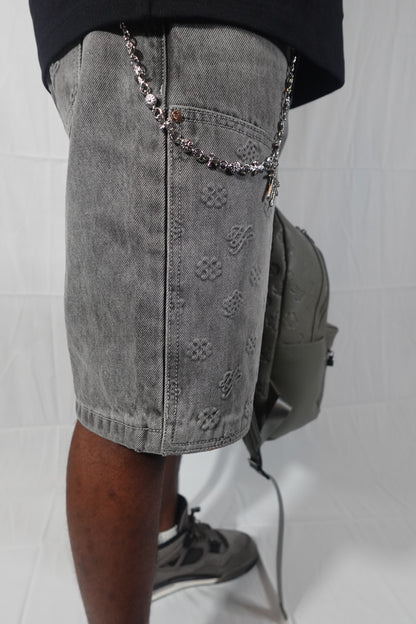 Hollywood Friends Stonewashed Gray Carpenter Shorts