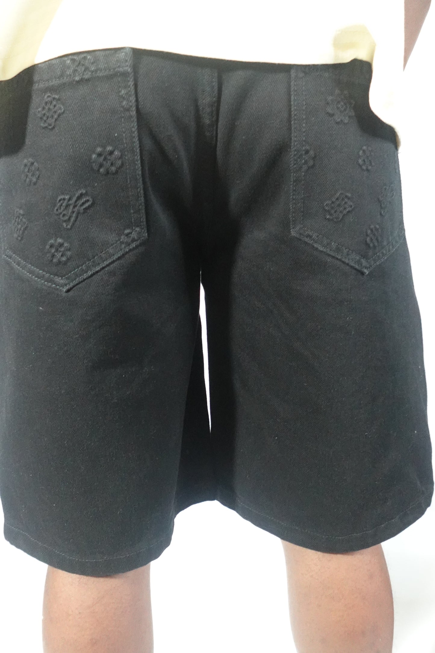 Hollywood Friends Jet Black Denim Carpenter Shorts